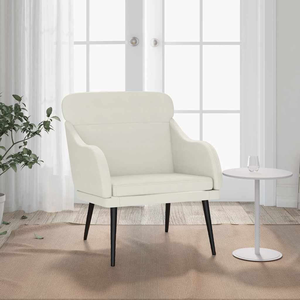 Fotelja krem 63 x 76 x 80 cm baršunasta