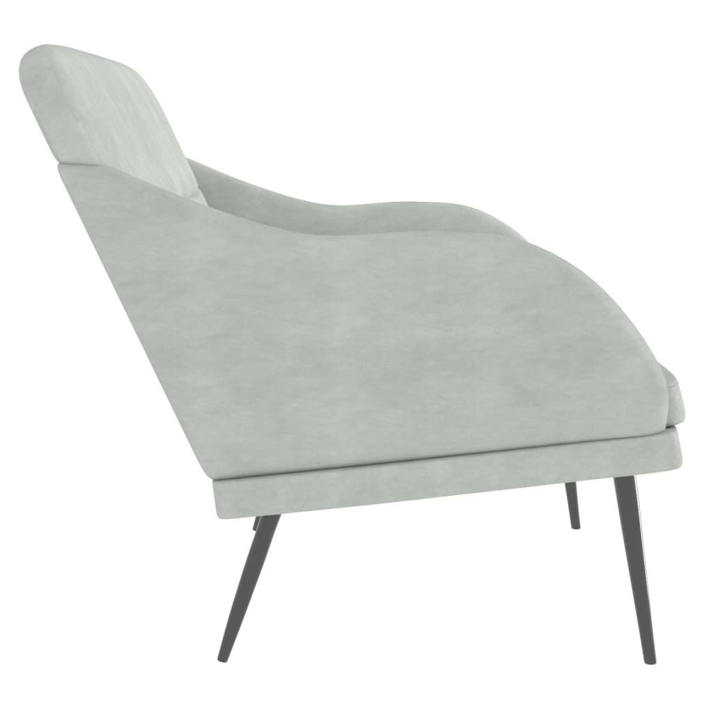 Klupa svjetlosiva 110 x 76 x 80 cm baršunasta