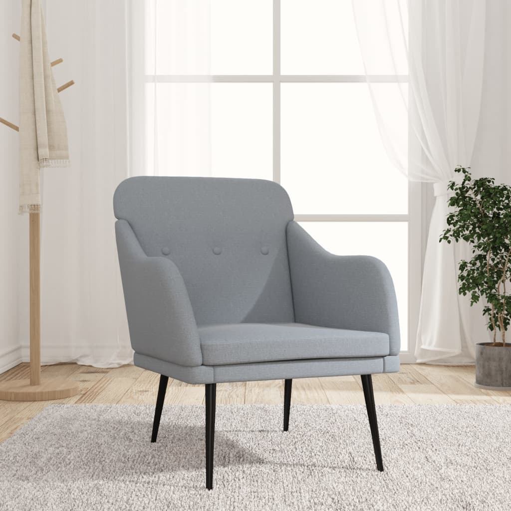 Fotelja svjetlosiva 63 x 76 x 80 cm od tkanine