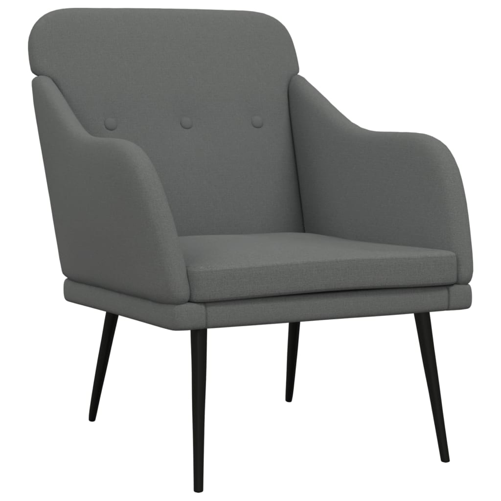 Fotelja tamnosiva 63 x 76 x 80 cm od tkanine