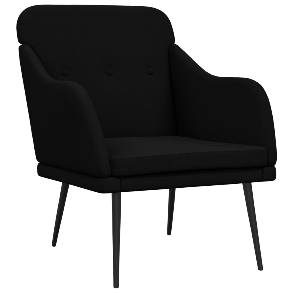 Fotelja crna 63 x 76 x 80 cm od tkanine