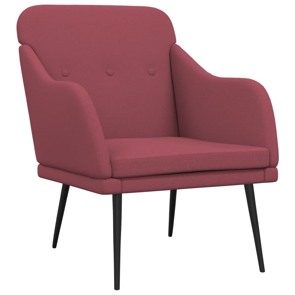 Fotelja crvena boja vina 63 x 76 x 80 cm od tkanine