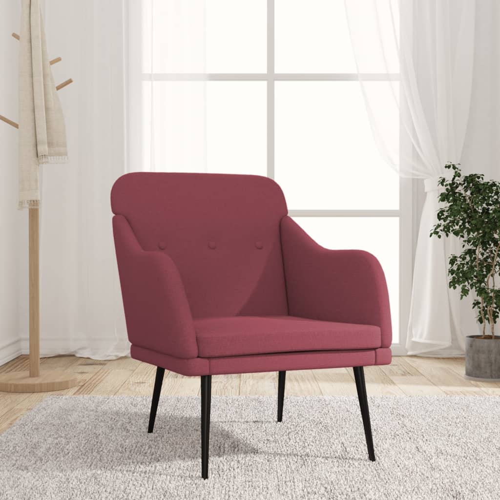 Fotelja crvena boja vina 63 x 76 x 80 cm od tkanine