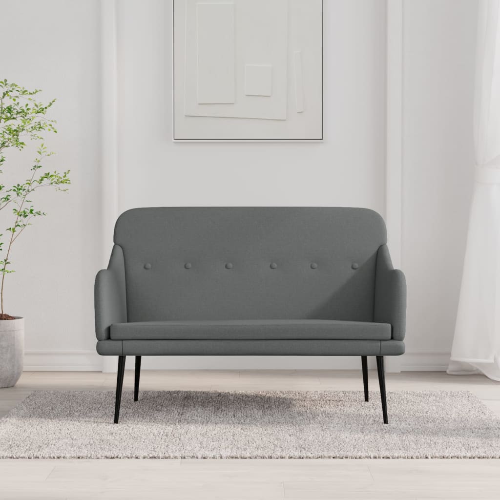 Klupa tamnosiva 110 x76 x 80 cm od tkanine