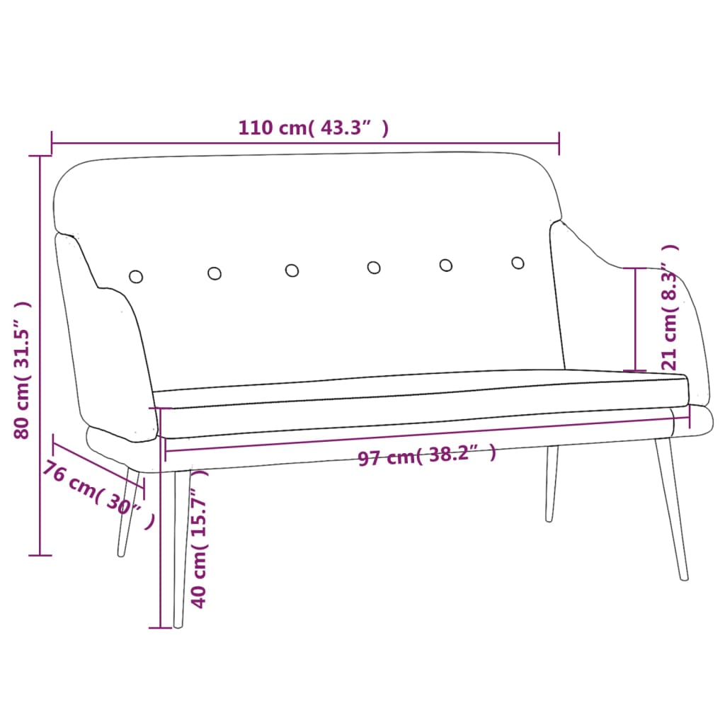 Klupa tamnozelena 110 x76 x 80 cm od tkanine