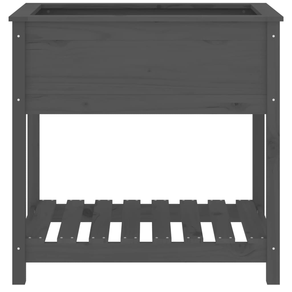 Sadilica s policom siva 82,5x54x81 cm od masivne borovine