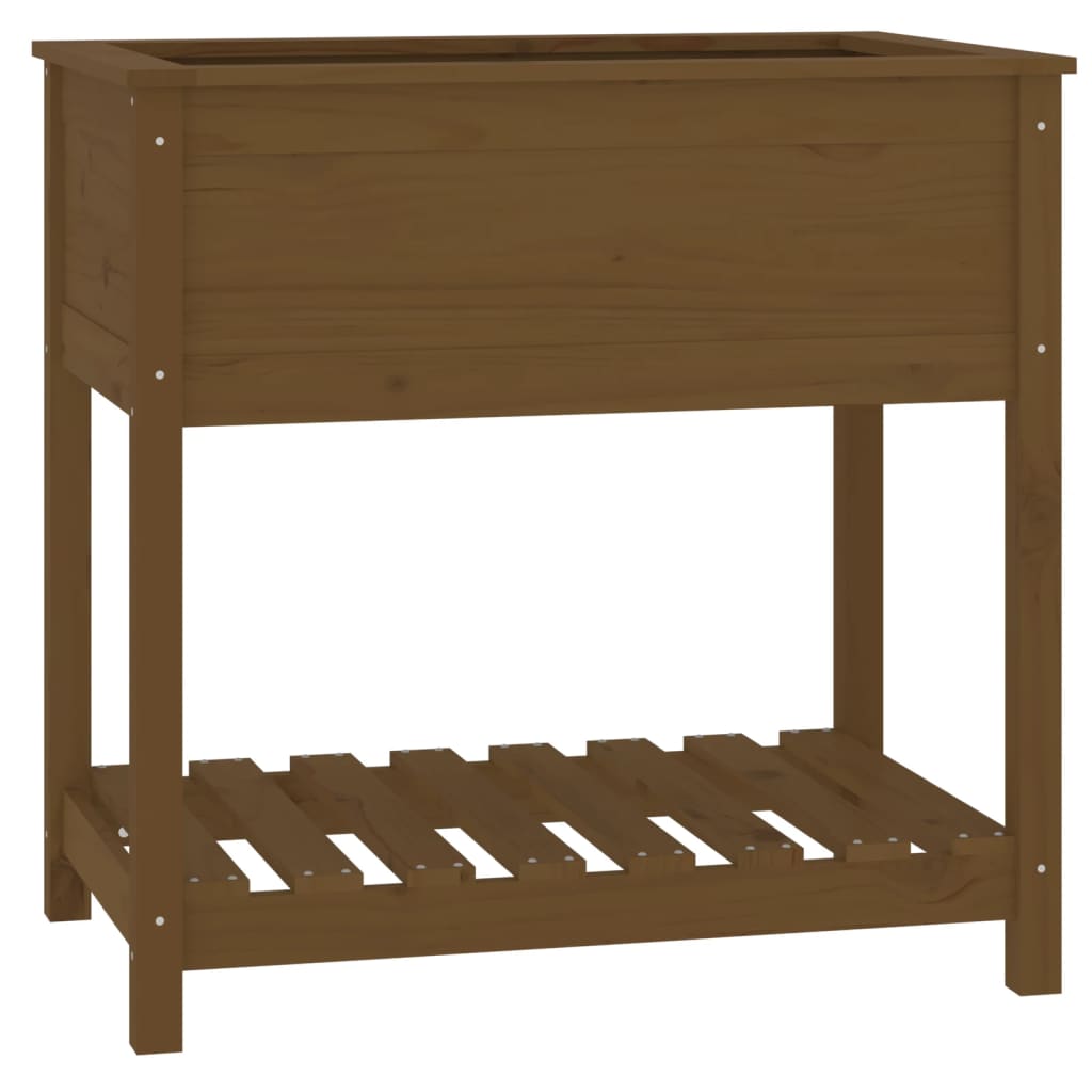 Sadilica s policom boja meda 82,5x54x81 cm od masivne borovine