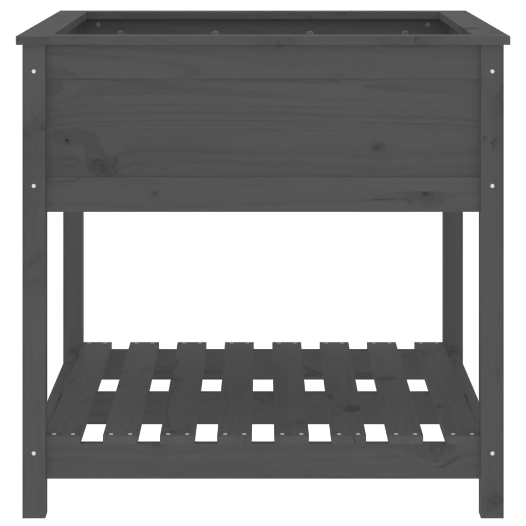 Sadilica s policom siva 82,5x82,5x81 cm od masivne borovine
