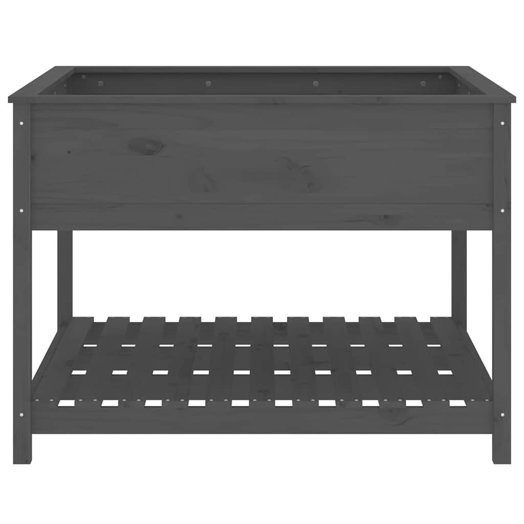 Sadilica s policom siva 111,5x111,5x81 cm od masivne borovine