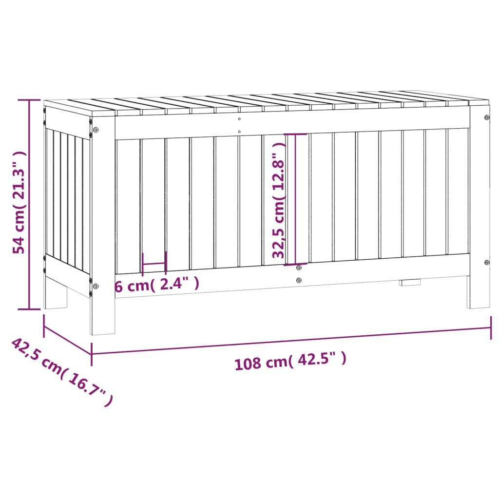 Vrtna kutija za pohranu boja meda 108x42,5x54 cm od borovine