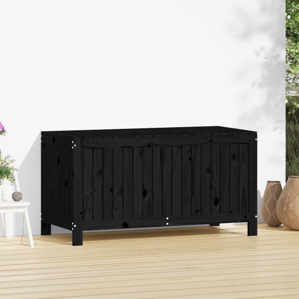 Vrtna kutija za pohranu crna 121x55x64 cm od masivne borovine