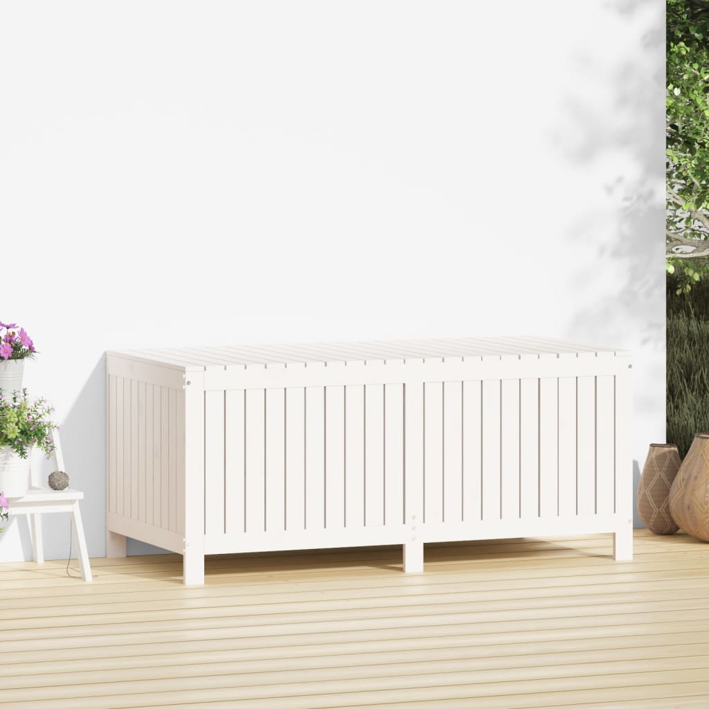 Vrtna kutija za pohranu bijela 147x68x64 cm od masivne borovine