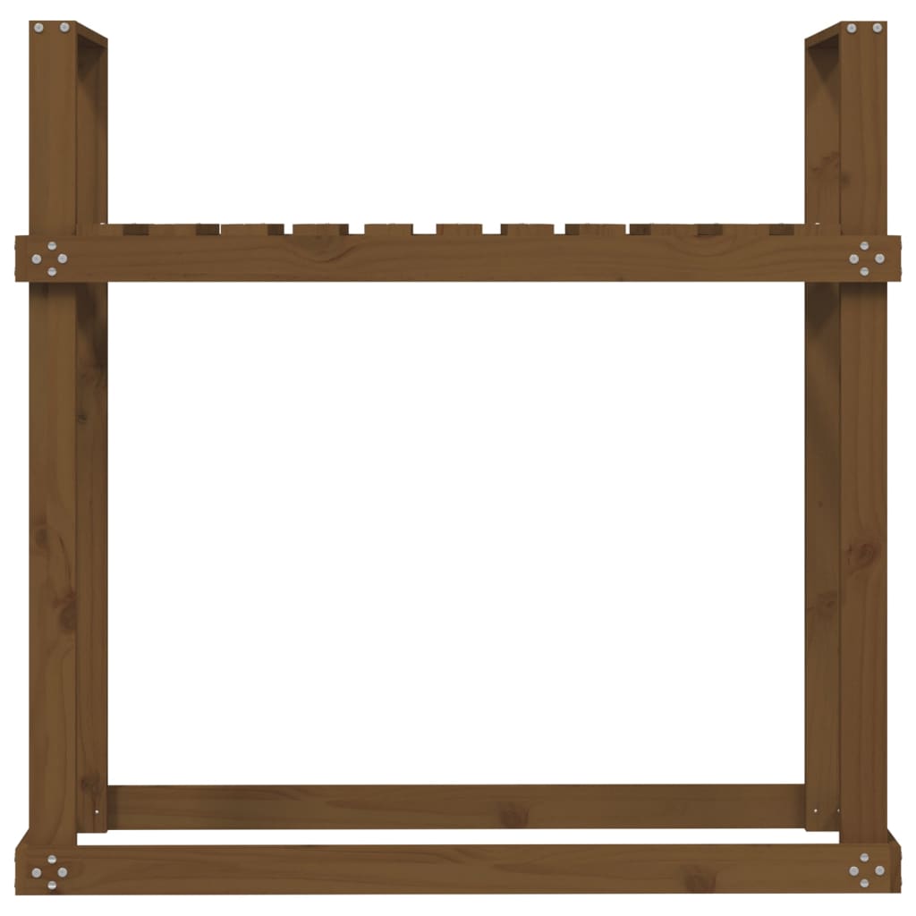 Stalak za drva za ogrjev boja meda 110x35x108,5 cm od borovine