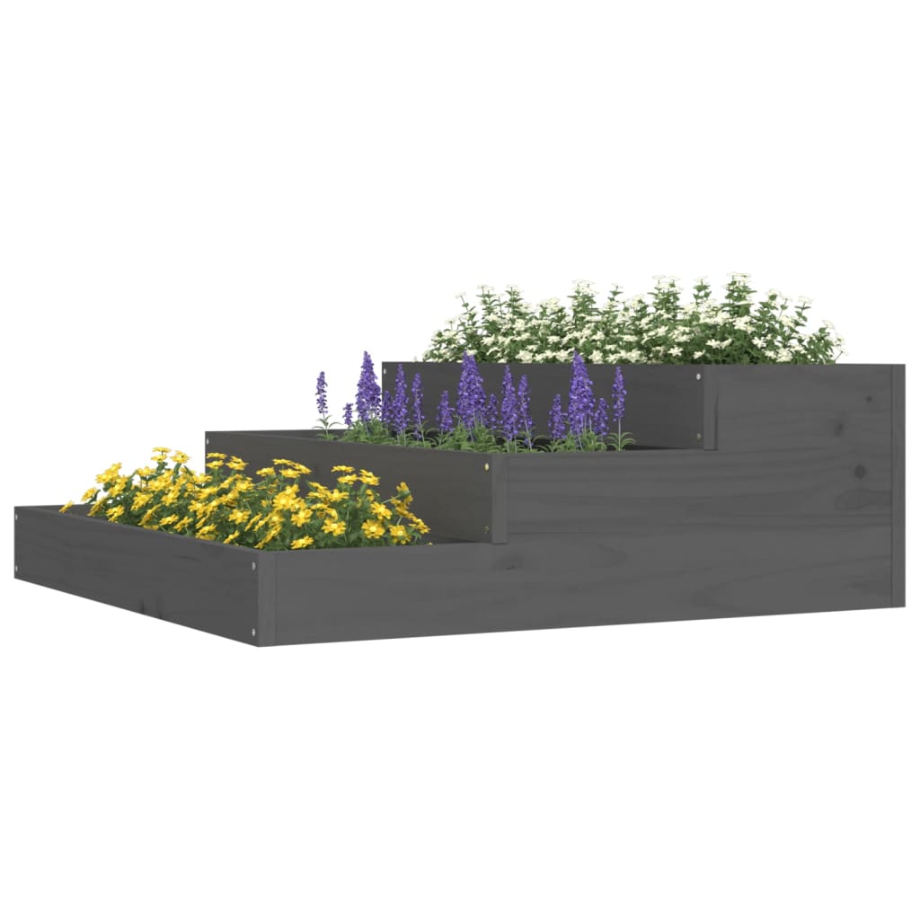 Sadilica siva 78x78x27 cm od masivne borovine