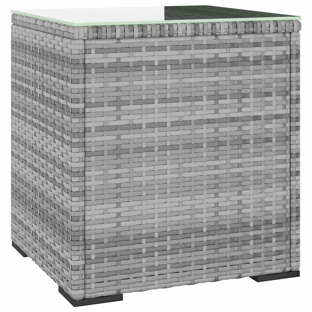 Bočni stolić sivi 40 x 37 x 40,5 cm poliratan i kaljeno staklo