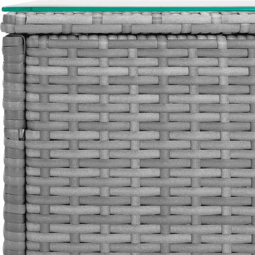 Bočni stolić sivi 40 x 37 x 40,5 cm poliratan i kaljeno staklo