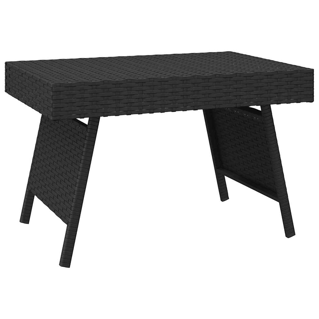 Sklopivi bočni stolić crni 60 x 40 x 38 cm od poliratana