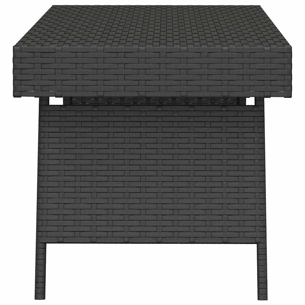Sklopivi bočni stolić crni 60 x 40 x 38 cm od poliratana