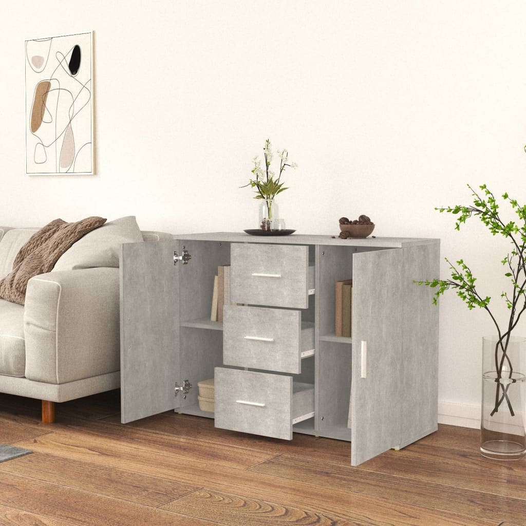 Komoda siva boja betona 91 x 29,5 x 65 cm od konstruiranog drva