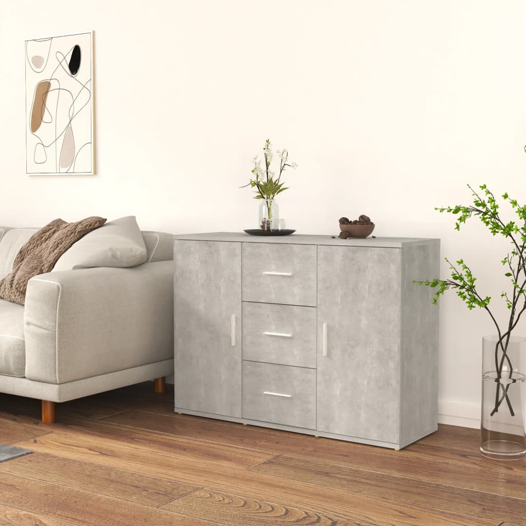 Komoda siva boja betona 91 x 29,5 x 65 cm od konstruiranog drva