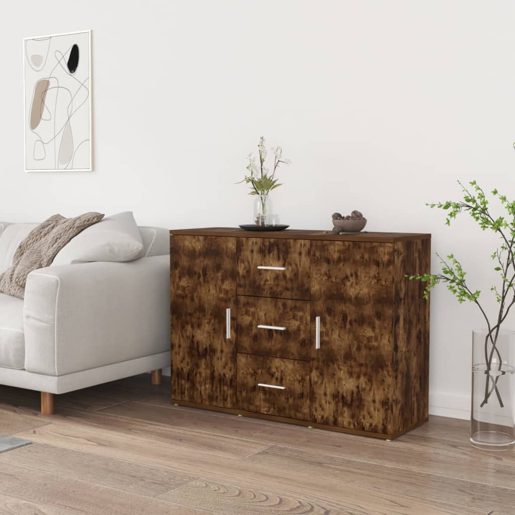 Komoda boja dimljenog hrasta 91x29,5x65 cm konstruirano drvo