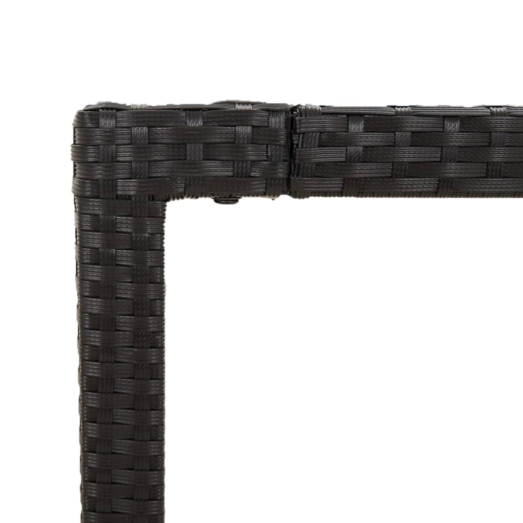 Vrtni stol sa staklenom pločom crni 150x90x75 cm od poliratana
