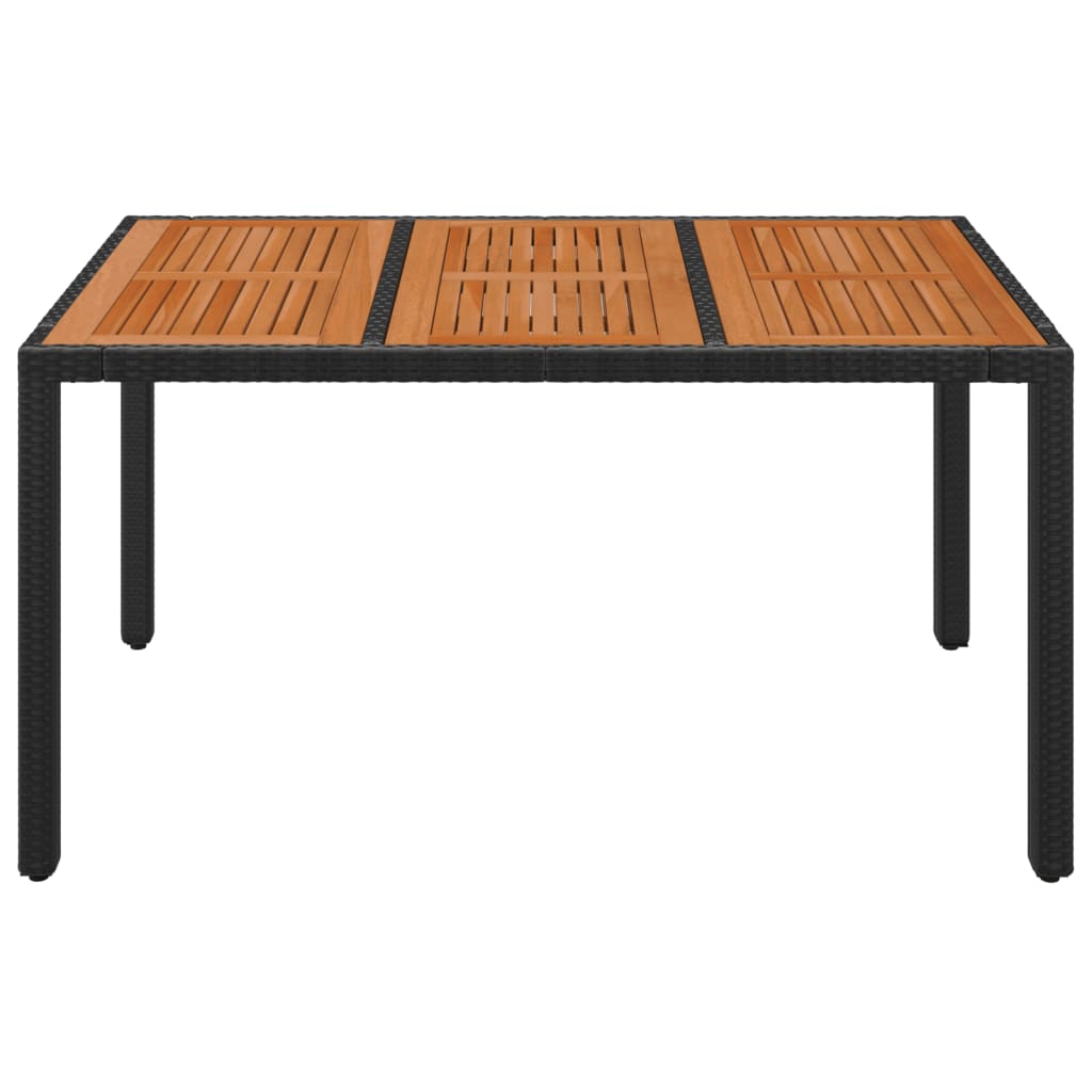 Vrtni stol s drvenom pločom crni 150 x 90 x 75 cm od poliratana