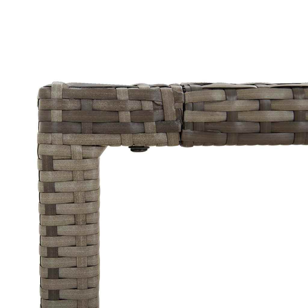 Vrtni stol sa staklenom pločom sivi 190x90x75 cm od poliratana