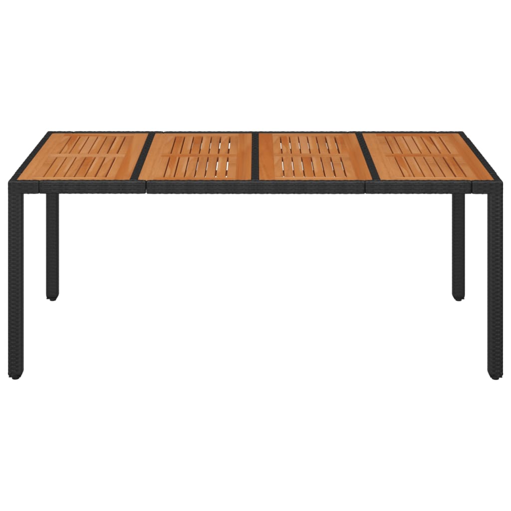 Vrtni stol s drvenom pločom crni 190 x 90 x 75 cm od poliratana