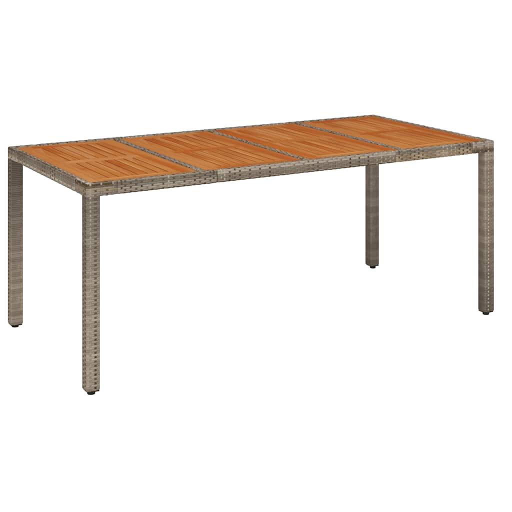 Vrtni stol s drvenom pločom sivi 190 x 90 x 75 cm od poliratana