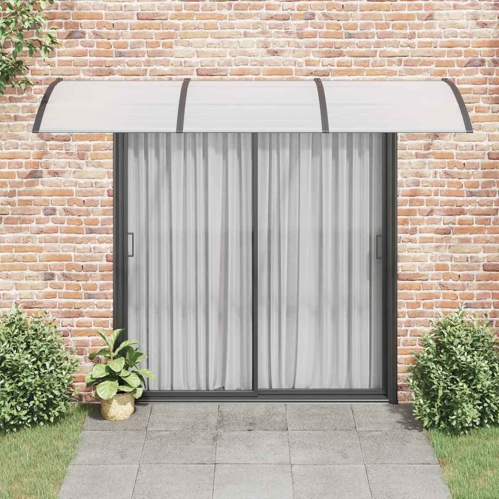 Nadstrešnica za vrata crna i prozirna 300 x 75 cm polikarbonat