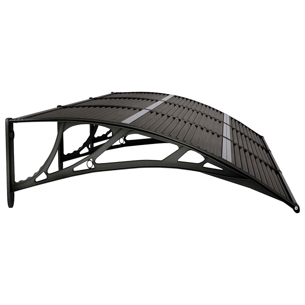 Nadstrešnica za vrata crna 300 x 75 cm polikarbonatna