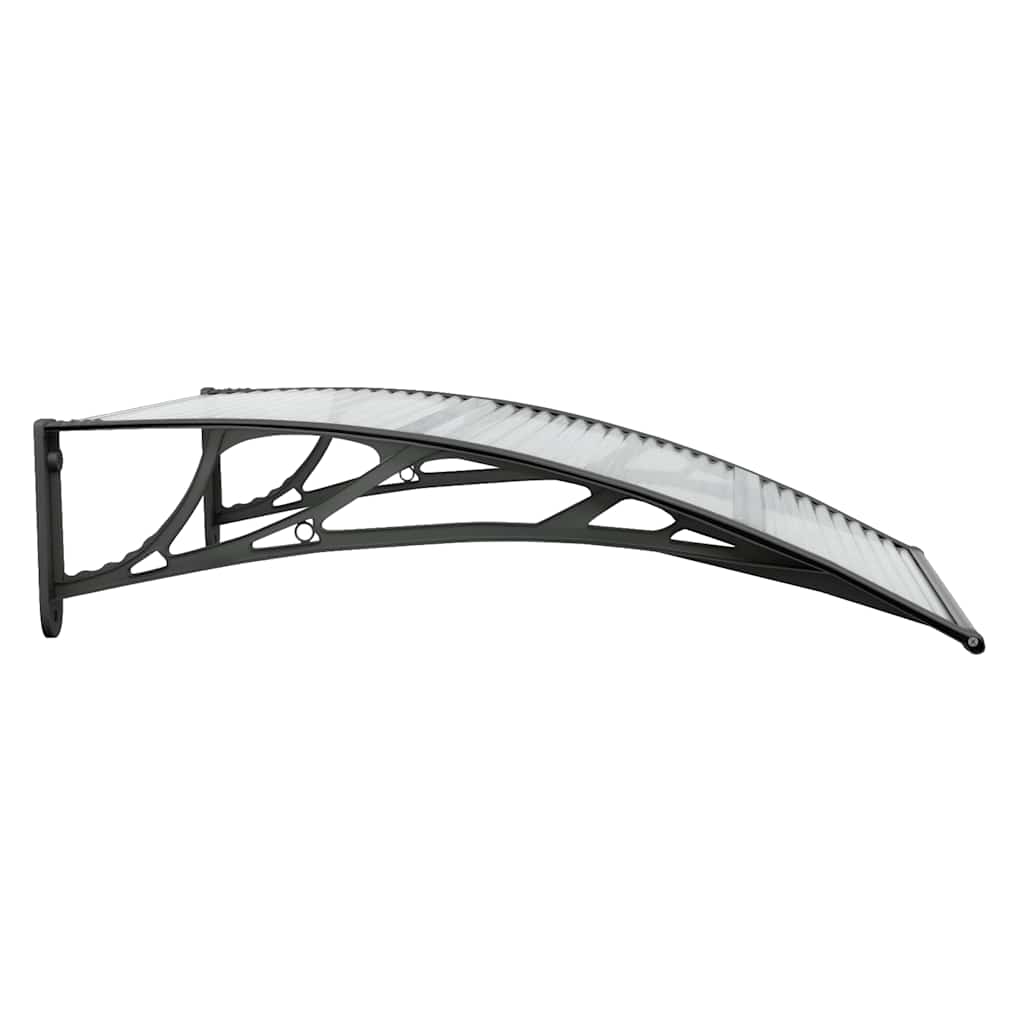 Nadstrešnica za vrata crna i prozirna 100x75 cm polikarbonat