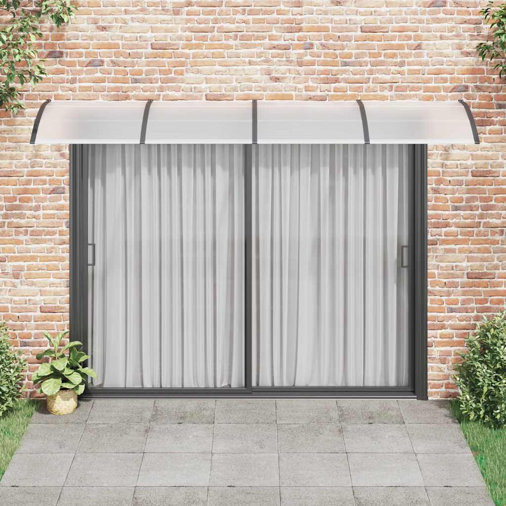 Nadstrešnica za vrata crna 350 x 100 cm polikarbonatna