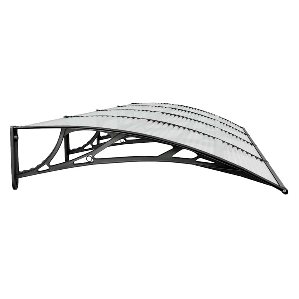 Nadstrešnica za vrata crna 350 x 100 cm polikarbonatna