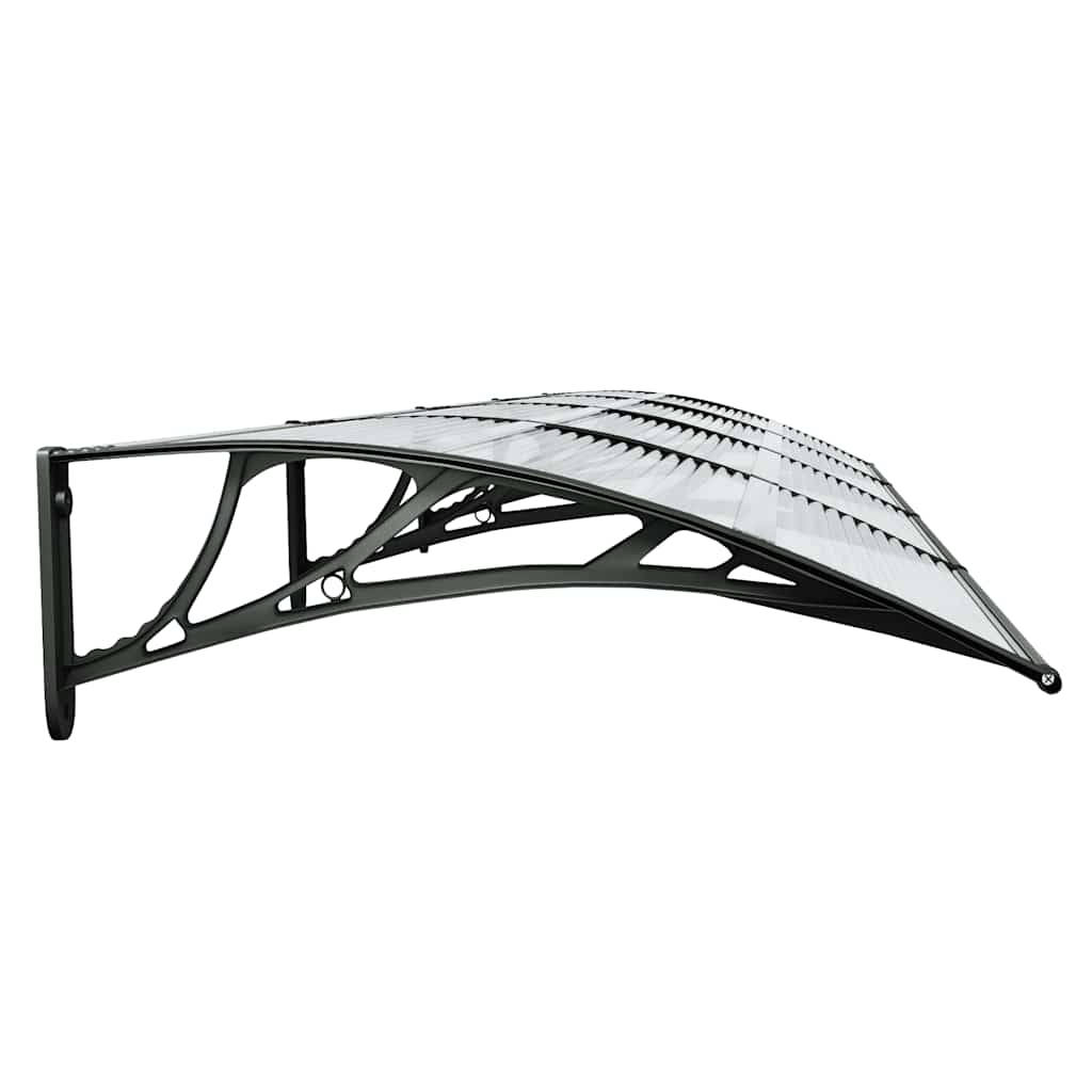 Nadstrešnica za vrata crna i prozirna 400 x 75 cm polikarbonat
