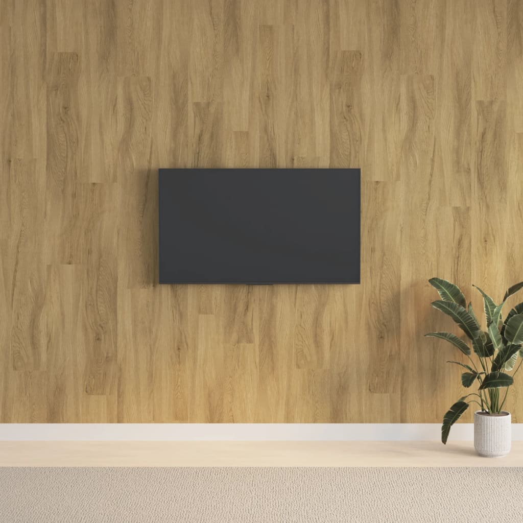 Zidne ploče s izgledom drva smeđe od PVC-a 2,06 m²
