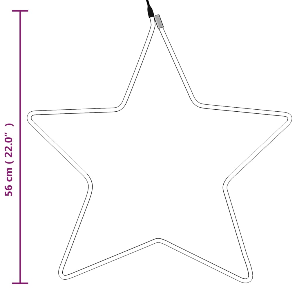 Figure božićne zvijezde 48 LED žarulja 3 kom tople bijele 56 cm