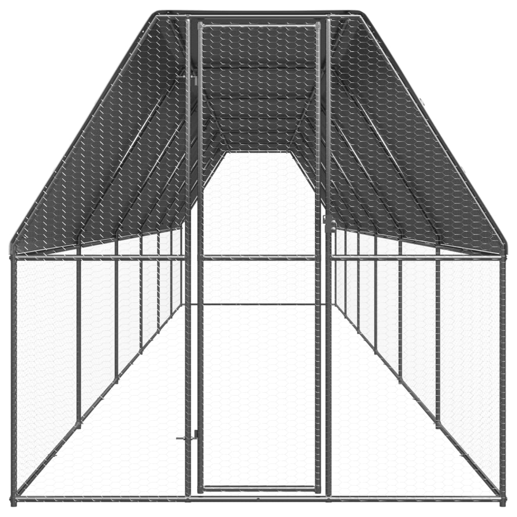 Vanjski kavez za kokoši 2 x 12 x 2 m od pocinčanog čelika