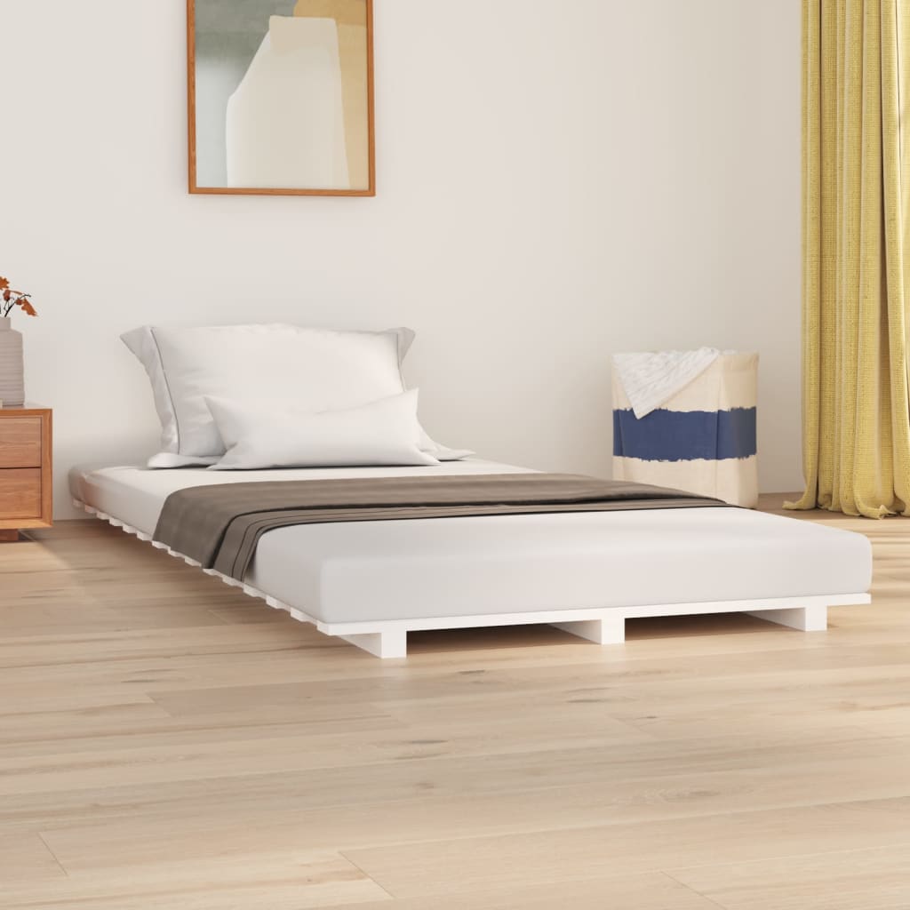 Okvir za krevet bijeli 90 x 190 cm od masivne borovine