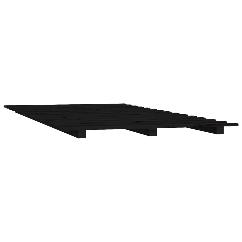 Okvir za krevet crni 90 x 190 cm od masivne borovine