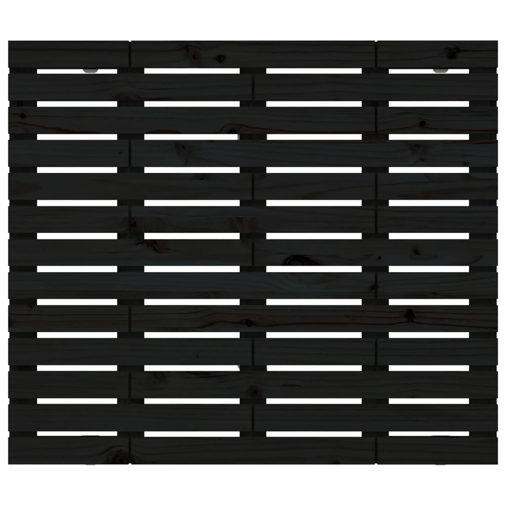 Zidno uzglavlje crni 106x3x91,5 cm od masivne borovine