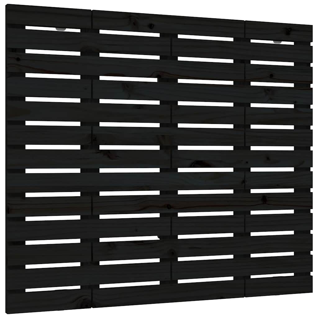 Zidno uzglavlje crni 96x3x91,5 cm od masivne borovine