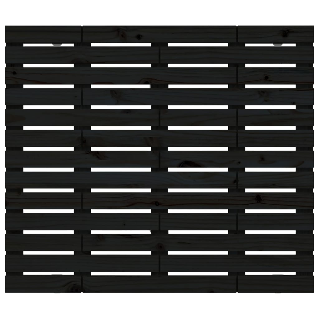 Zidno uzglavlje crni 126x3x91,5 cm od masivne borovine