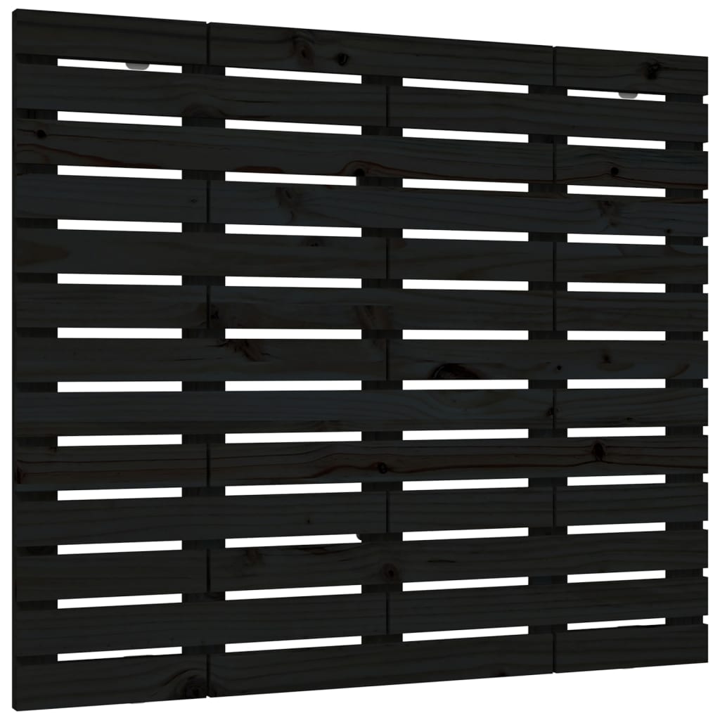 Zidno uzglavlje crni 146x3x91,5 cm od masivne borovine