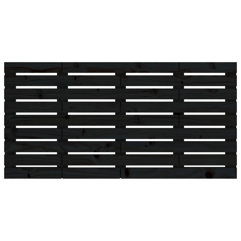 Zidno uzglavlje crni 126x3x63 cm od masivne borovine