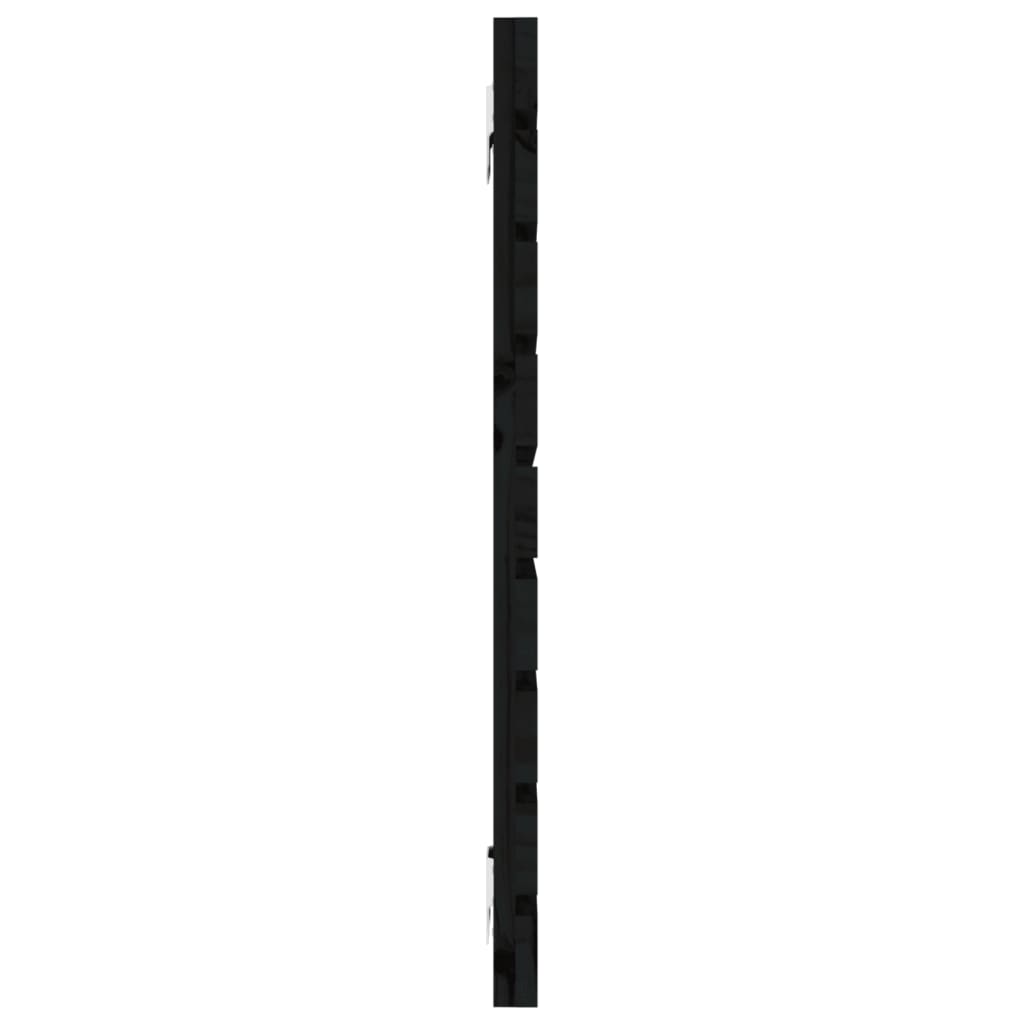 Zidno uzglavlje crni 126x3x63 cm od masivne borovine