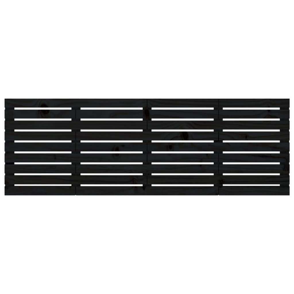 Zidno uzglavlje crni 166x3x63 cm od masivne borovine