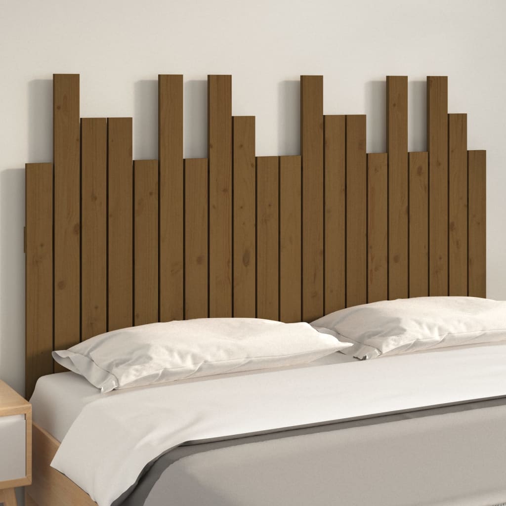 Uzglavlje za krevet boja meda 127,5x3x80 cm masivna borovina
