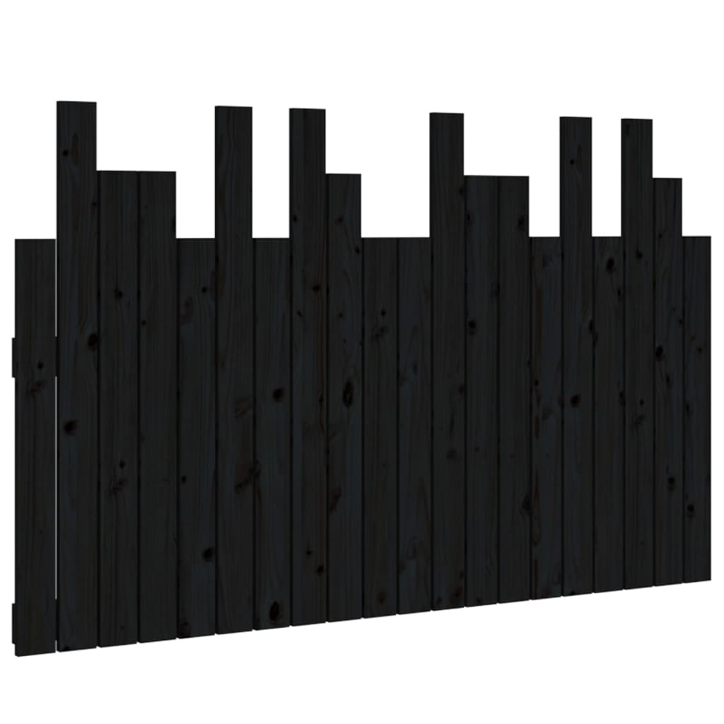 Uzglavlje za krevet Crno 127,5x3x80 cm od masivne borovine